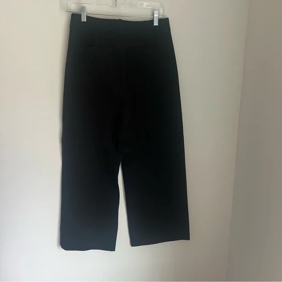 Anthropologie Colette Black Wide Leg High Rise Pants Crop Women's Size 6 - Picture 3 of 5